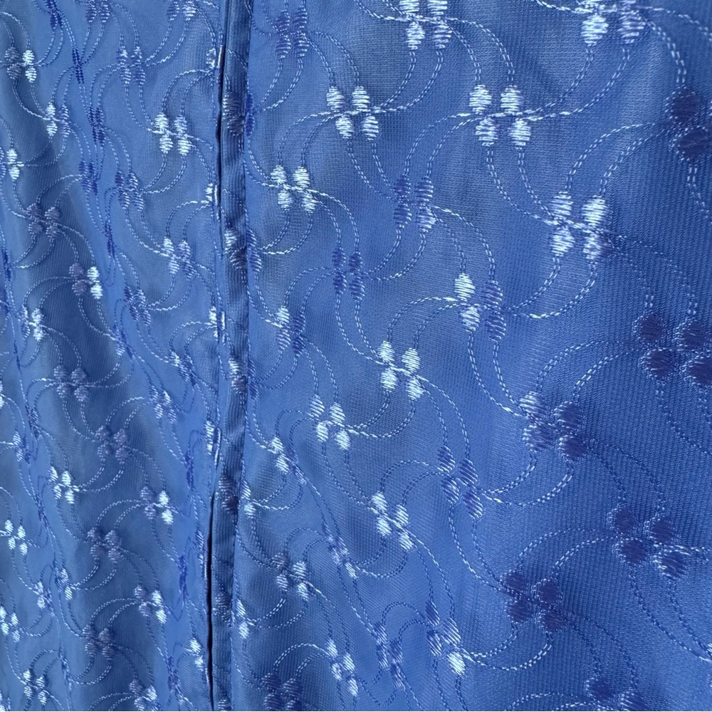 Vintage Allison Ann Floral Blue Dress Size 7 Puff Sleeves 80s 90s Retro Fancy - Picture 10 of 13